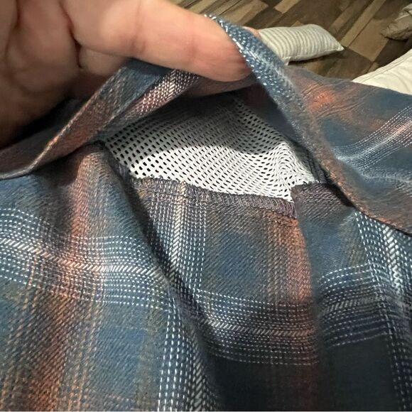 New! Magellan Outdoor LS Pro Performance Flannel Blue/Orange Men Shirt Sz 3XL - Picture 8 of 14